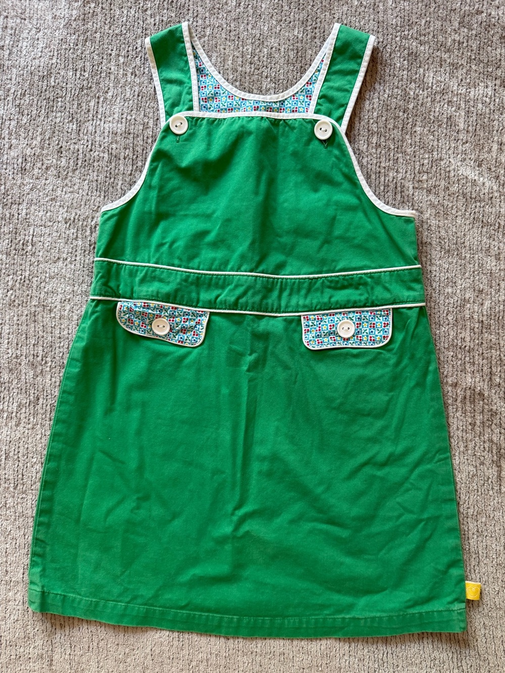 Little Bird Girls Green Pinafore Dress 5-6 Years 116 Cotton